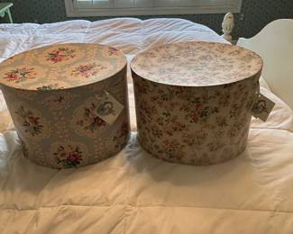 Vintage Floral-Print Hat Boxes - $18 Each