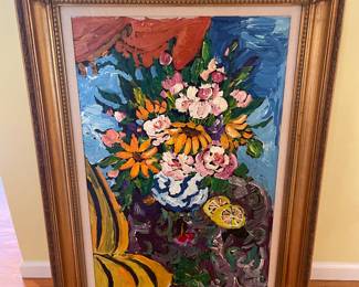 Oil Painting Flowers by Artist Sverdlove - 33" x 44-3/4" - $975.00