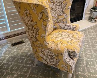 Summer House Lane Upholstery Yellow Chair with White Floral - $275.00