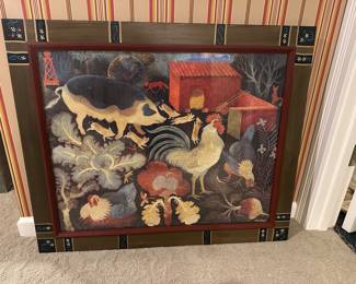 British Folk Artist Anna Pugh The Watchers Framed Art Print 30" x 36" - $148.00
