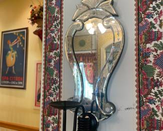 Pair of Mirrored Wall Candle Sconce - $67.00