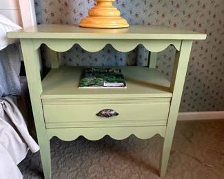 Lane Cottage Green Scalloped Single Drawer Nightstand  30 x 28 x 19 in. - $118