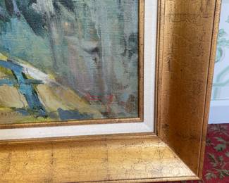 Oil Painting Flowers Artist Signed - 46.5" x 47" - $1500.00