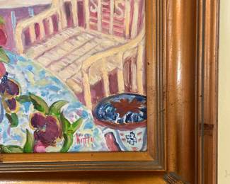 Floral Oil Painting by Kitty Signed - 30" x 26" - $565.00