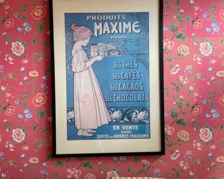 Produits Maxime Vintage Poster, French Food Retro Framed Print- 33" x 46.5" - $275.00 **Poster Faded **