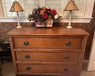French Louis XVI-Style Light Walnut 3-Drawer Dresser 35 1/2 x 48 x 22 in. - $290.00