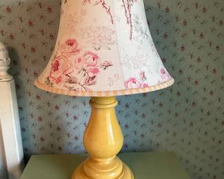 Cottage French Floral Lampshade Yellow Table Lamp - $88.00