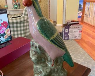 12" Vintage Ceramic Parrot - $62.00