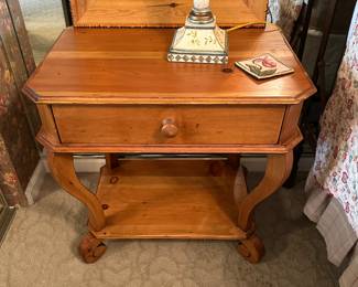 Solid Wood End Table with Single Drawer and Lower Shelf 25 1/2 x 26 x 20 in - $118.00