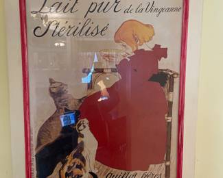 Lait Pur Sterilise Poster Framed Poster - 32" x 42" - $378.00