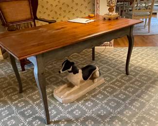 French Country Wood Writing Desk with One Drawer - $325.00