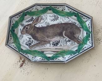 English Country Rabbit Plate by Moonlighting Interiors - 13.5" x 10" - $22.00