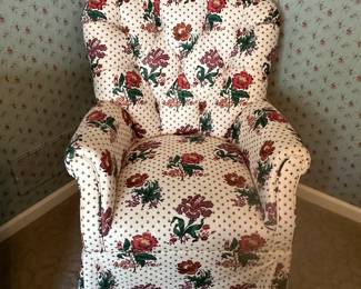 Floral Upholstered Wingback Armchair with Skirted Bottom 37 x 32 x 33 in. - $170.00