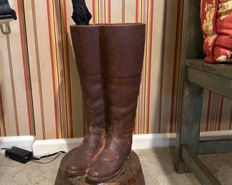 Glazed Ceramic Riding Boots Umbrella Stand $145.00 