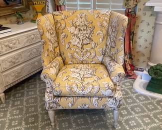 Summer House Lane Upholstery Yellow Chair with White Floral - $275.00