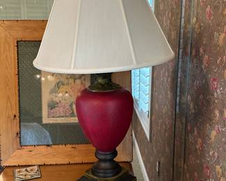 Vintage Red Ginger Jar Table Lamp - $118.00