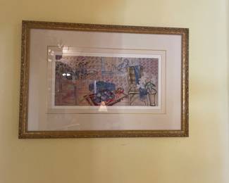 Sonja Williman Designs Interior View with Flowers Artist Signed - 36.5" x 25" - $197.00