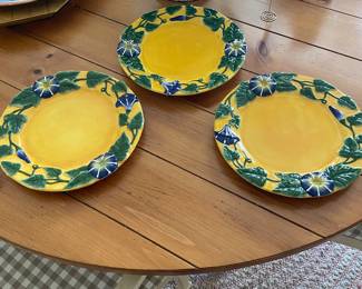 Morning Glory Plates - Set of 3 - 11" - $65.00