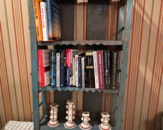 Rustic Distressed Blue Wooden Bookshelf 42 x 24 x 7 in. - $64