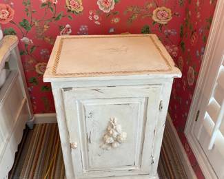 Painted Cottage Shabby Chic French Side Table/Cabinet -16 x 19.5 x 28 in - $245.00