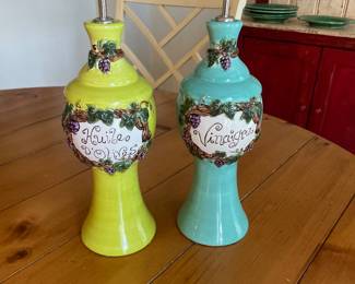 Vintage Summer Home Oil & Vinegar Ceramic Bottles -  $82.00