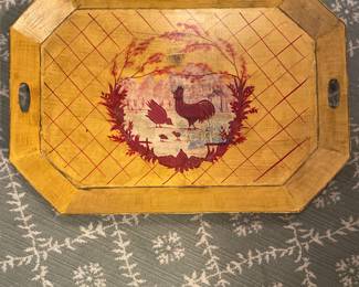 Large Tin Rooster & Chicks Serving Tray - 26.5 x 19” - $38.00 