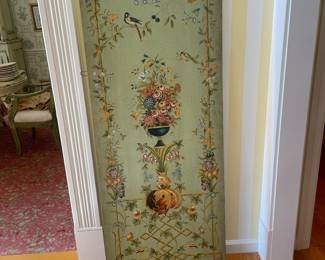 Large French Bird and Floral Tall Wood Panel - 24" x 64"  - $378.00