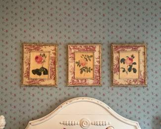 Set of 3 Botanical Rose Prints by Pierre-Joseph Redoute 16.5" x 14" - $240.00 for set of 3