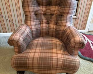 Brown Plaid Armchair/Occasional Chair 37 x 31 x 28 in. - $265