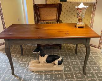 French Country Wood Writing Desk with One Drawer - $325.00