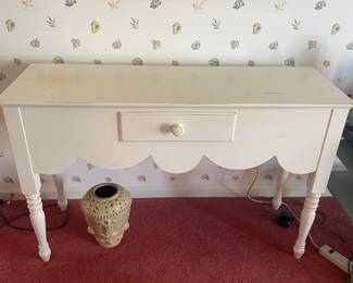 Lexington Painted White Scalloped Desk/Console - 48 x 16 x 30.5 in - $152.00