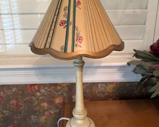 Vintage Table Lamp with Pleated Floral Shade - $30.00 Each