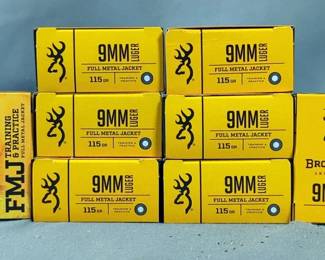 Browning 9mm Luger Ammo, Approx 400 Rds