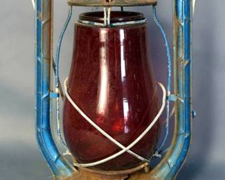 Vintage Dietz Monarch Red Glass Lantern 