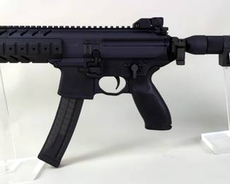 Sig Sauer SigMPX 9mm Pistol SN# 62B010380, Flip Up Peep Sights, Brace, Rail Adaptors, Sling, Paperwork, In Hard Case