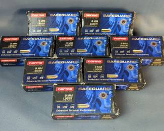 Norma Safeguard 9mm Luger Ammo, Approx 400 Rds
