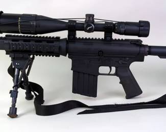 DPMS Panther Arms LR-308 .308 Cal Rifle SN# 153925, Bipod, Adjustable Stock, SLN Optics 4-16x50 Illuminated Etched Mil-Dot AO Scope, Nylon Sling, In Hard Case 