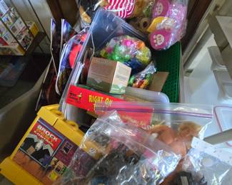 A tub of toys! Still lots to unpack and get ready for the sale!