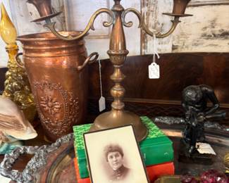 unusual copper candleabra, grapes