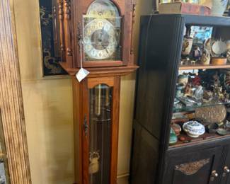 Emperor Solid Walnut Grandmother Clock Westminster Chime with a moving moon dial 