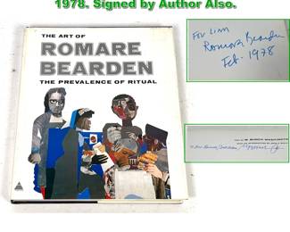 Lot 2331 Signed Romare Bearden Book. 1978. Signed by Author Also. 