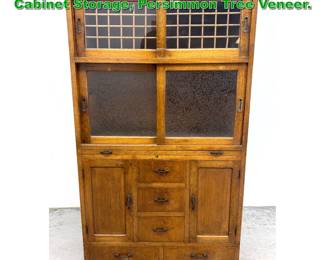 Lot 1810 Early 20th Century Japanese Tansu Cabinet Storage, Persimmon Tree Veneer.