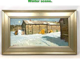 Lot 1961 Valeri Shmatko Painting on Canvas. Winter scene. 