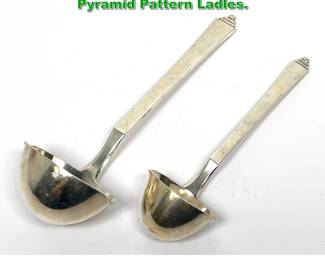 Lot 2167 2pcs Georg Jensen Sterling Silver Pyramid Pattern Ladles. 