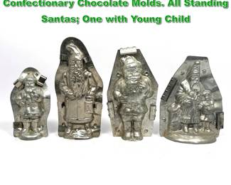 Lot 2290 Collection 4pc Santa Claus Confectionary Chocolate Molds. All Standing Santas One with Young Child