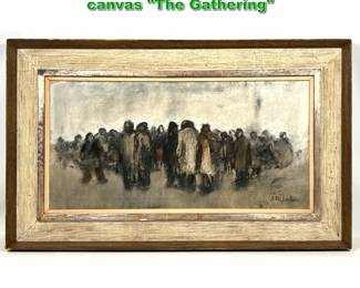 Lot 2040 JAN RIJLAARSDAM oil painting on canvas The Gathering