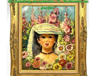 Lot 2188 ROBERTA CHEVALIER Paris 1955 oil painting on canvas. L Italienne au Jardin