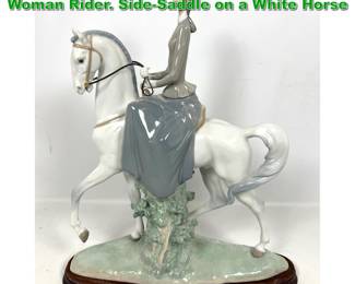 Lot 2155 Lladro M7 K Female Equestrian Woman Rider. SideSaddle on a White Horse