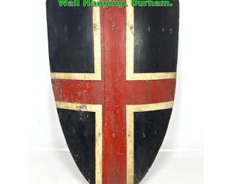Lot 2046 Painted Wood Decorative Shield Wall Hanging. Durham. 