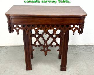 Lot 1808 Antique Gothic style Walnut console serving Table. 